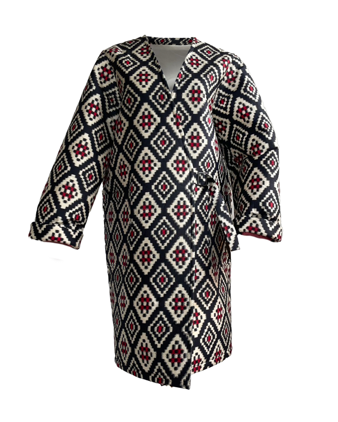 幾何学模様羽織コート