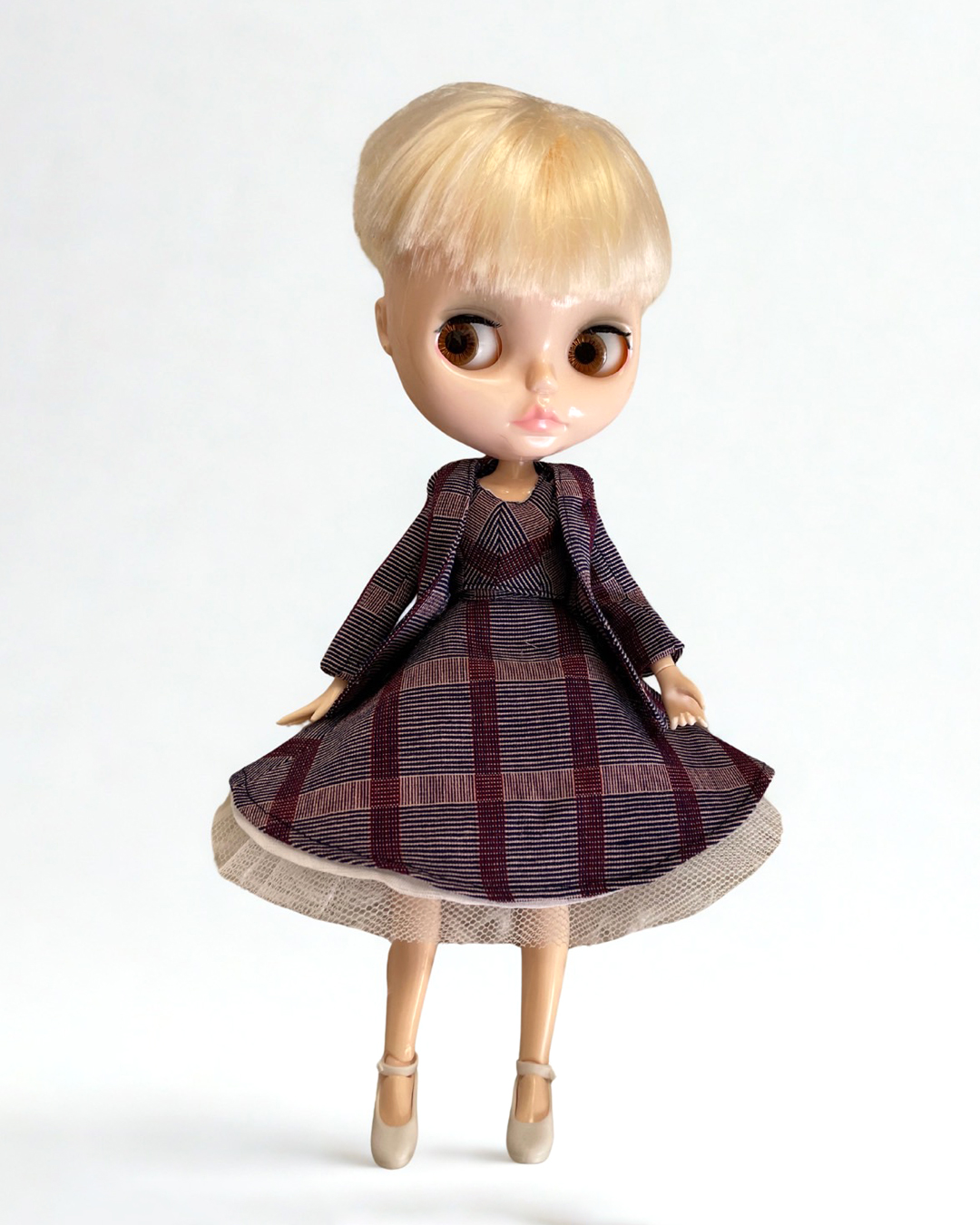 ウール着物のチョーカー型コサージュ