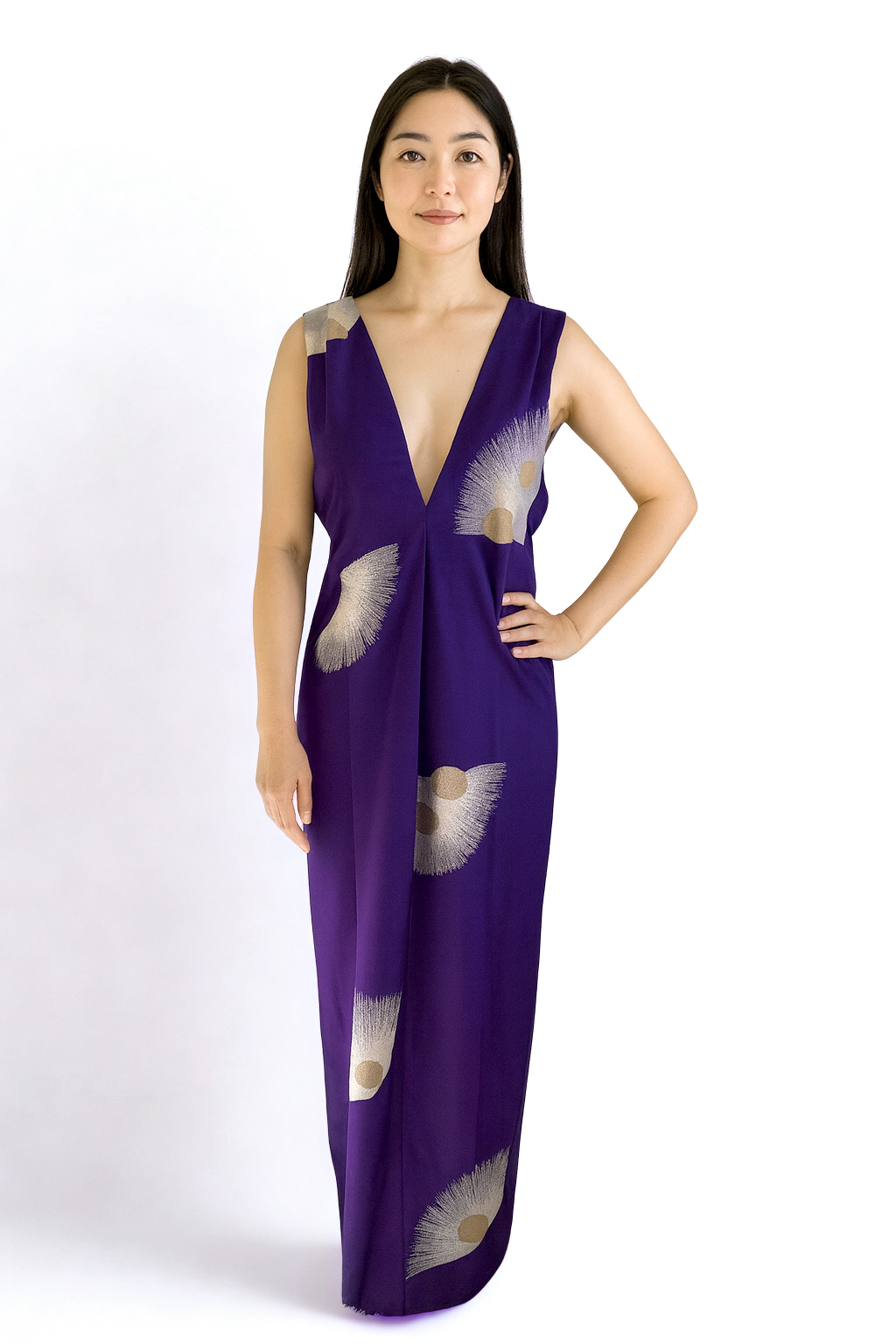 立体裁断 / 扇刺繍シースルードレス