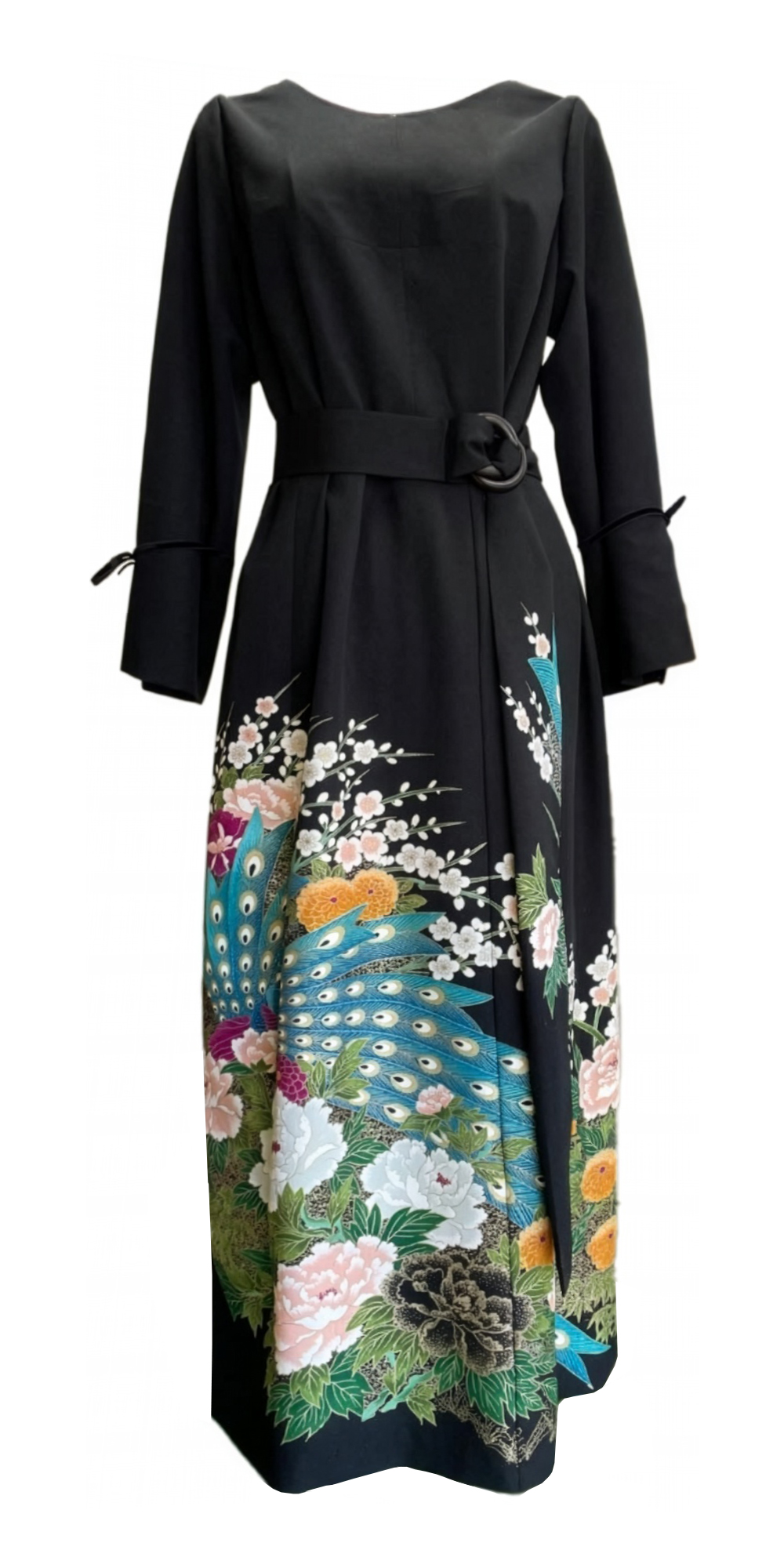 Kuro-tomesode peacock dress
